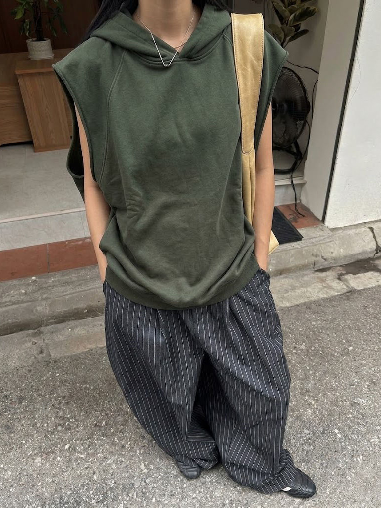 Summer Clothing Online - Loose Sleeveless Hoodie Vest Dark Style