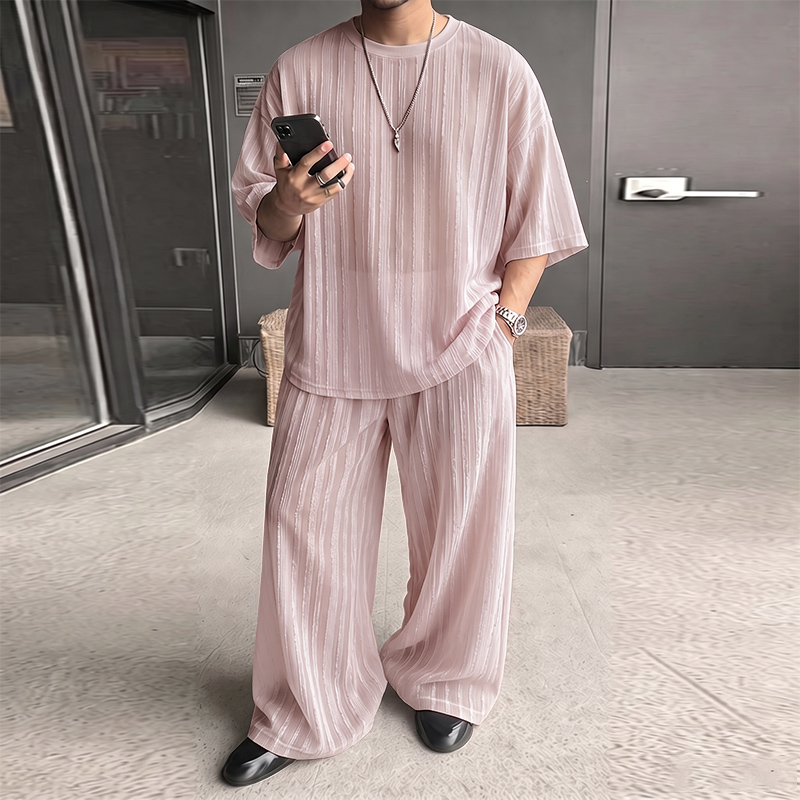 Summer Clothes Fashion - INCERUN Men's Sets Striped See Through