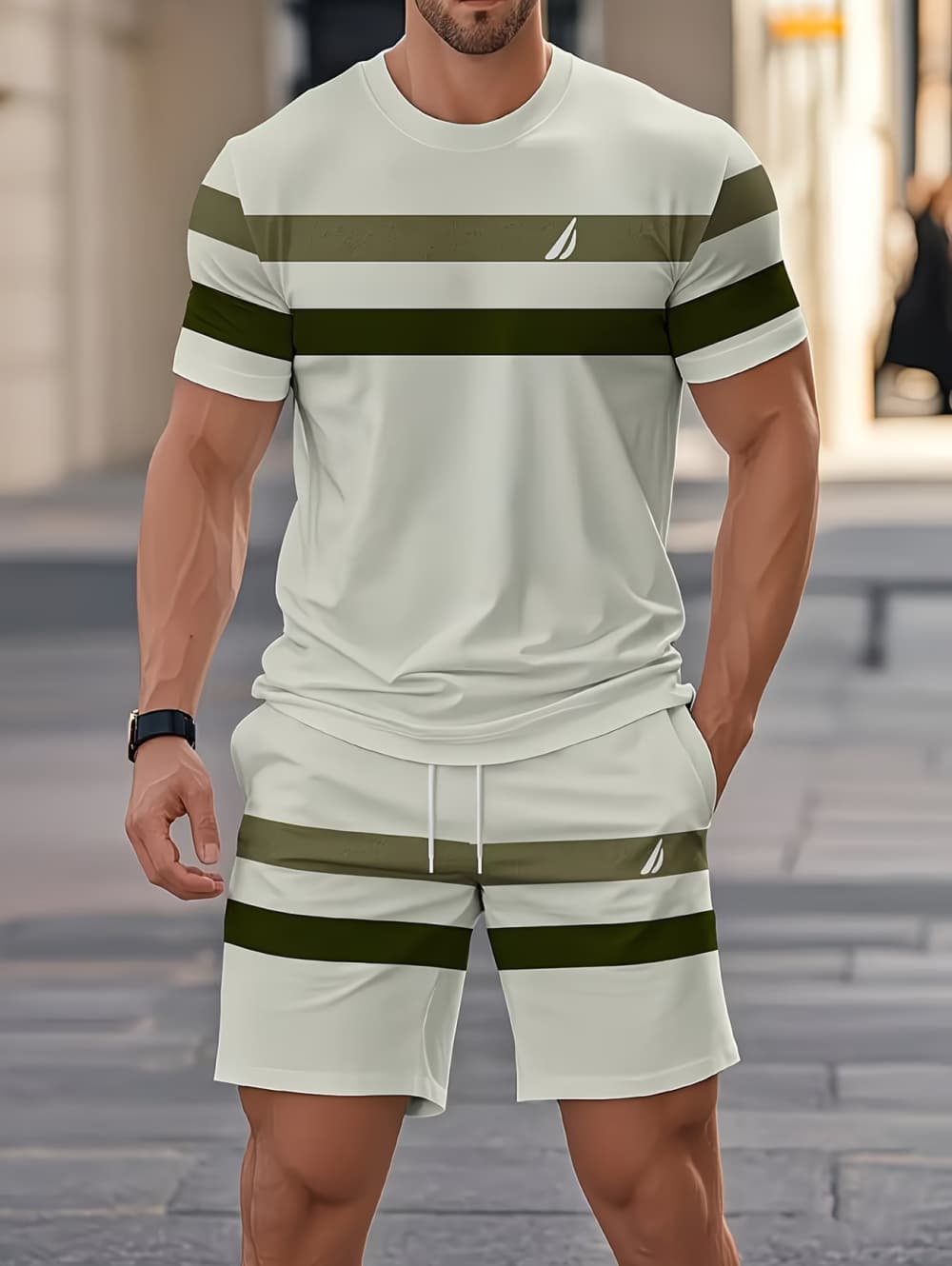 Summer Clothes Fashion - Men's Summer Sets Funny 3D Stripe