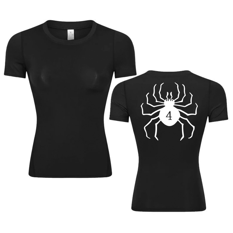 Summer Gym Clothing - Graphic Print Compression Shirt for Women