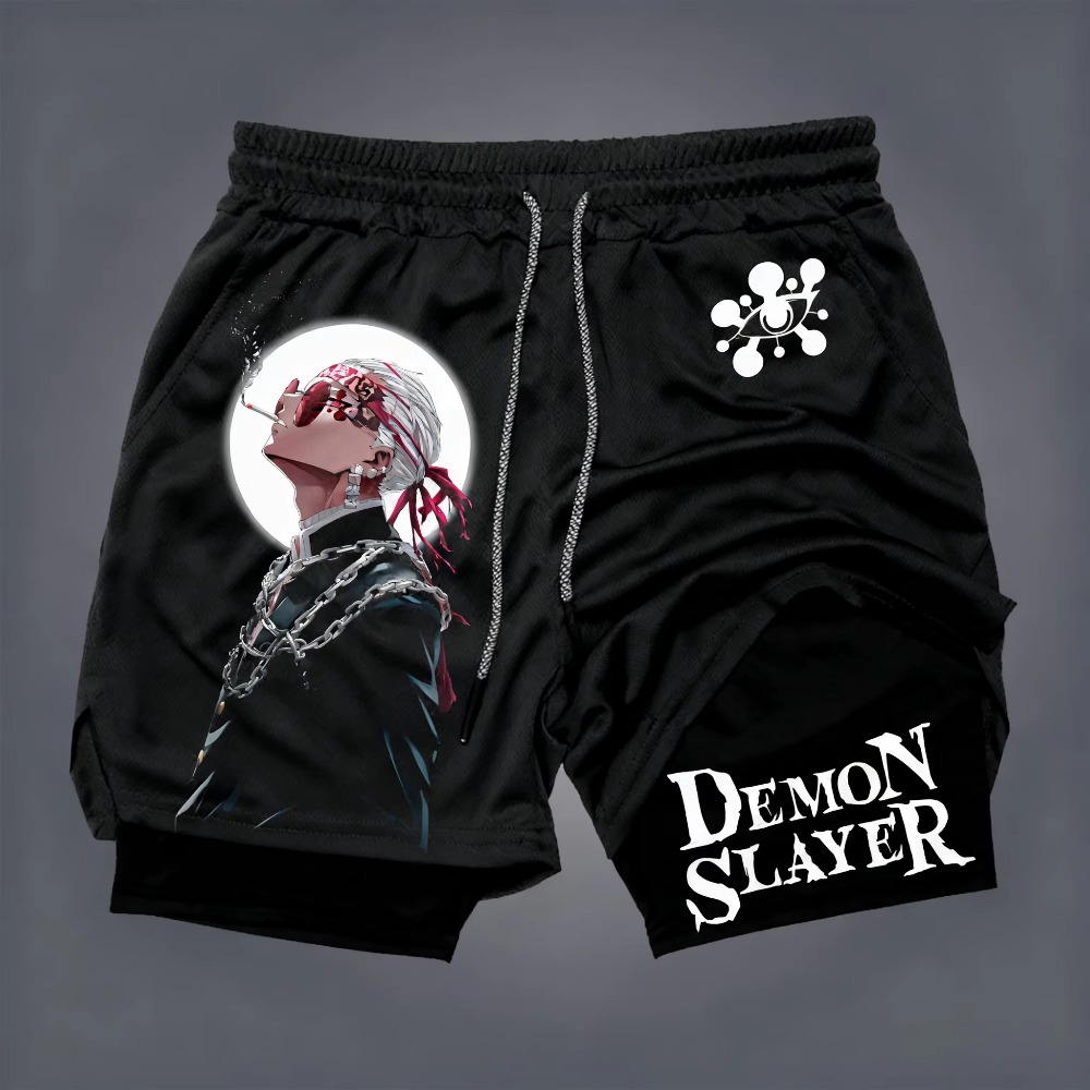 Summer Clothing Layering - Demon Slayer Men's Double-layer Shorts Tengen