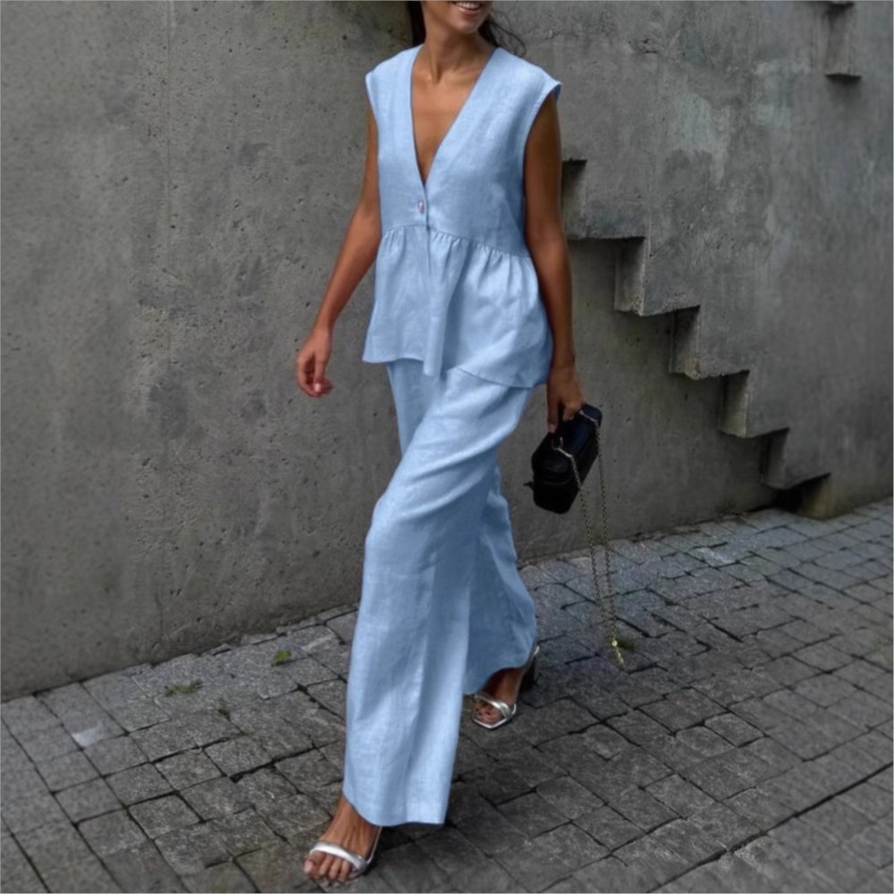 Zara Summer Clothing For Women - Casual Sleeveless Vest V Neck Blouse