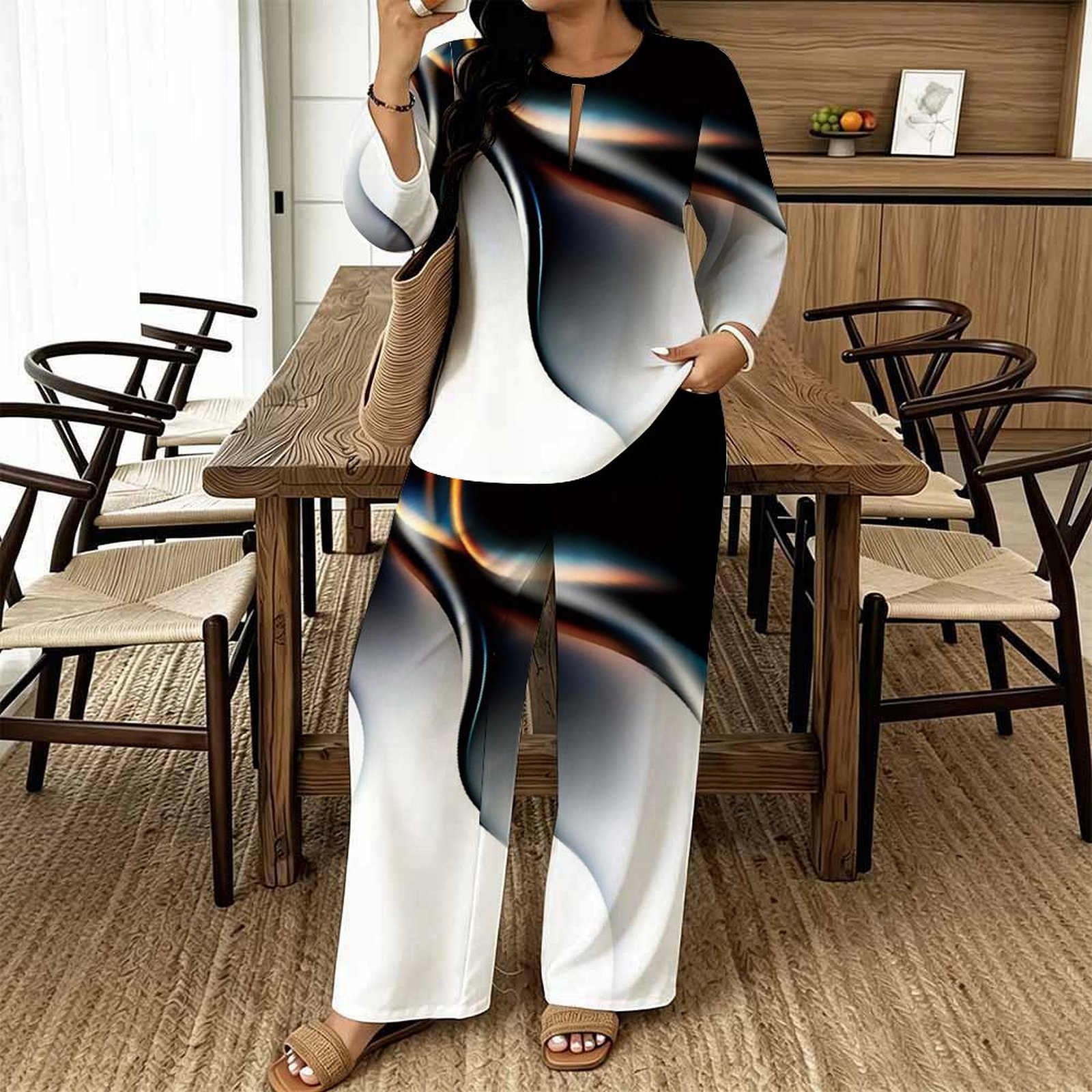 Women Casual Print Two Piece S - Summer Clothing Bundle review and price