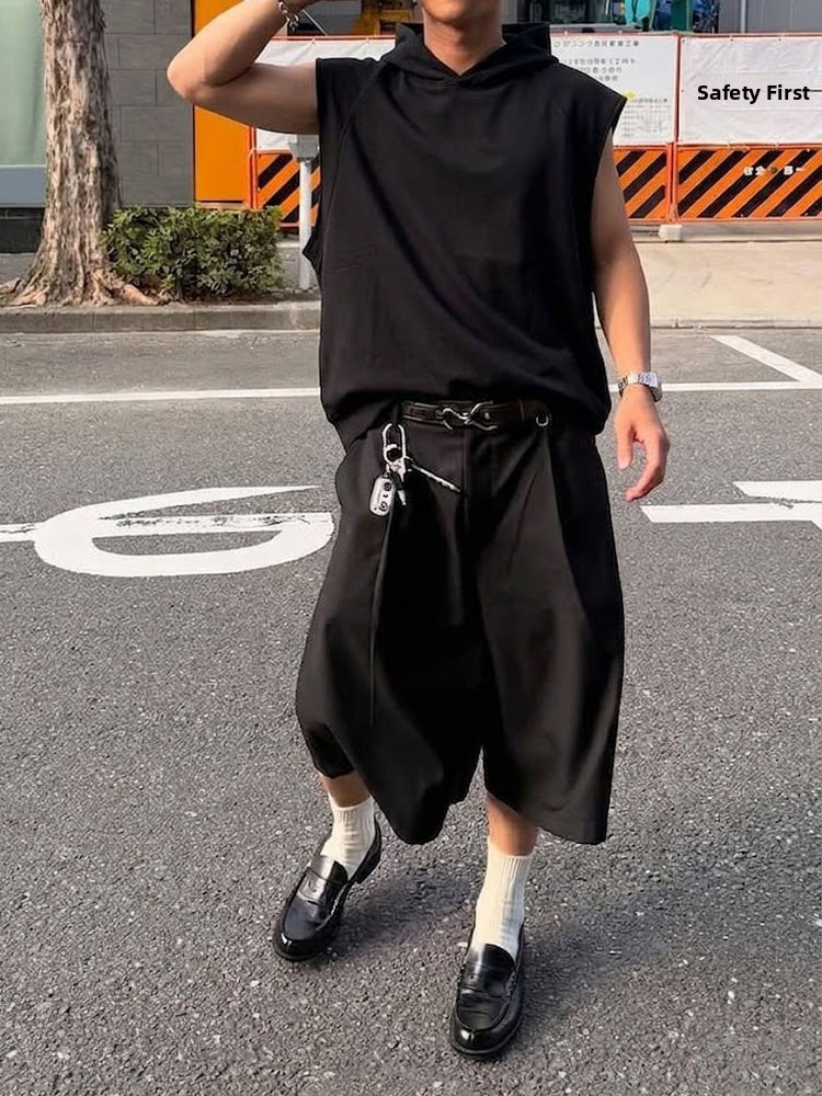 Loose Sleeveless Hoodie Vest D - Summer Clothing Online review and price