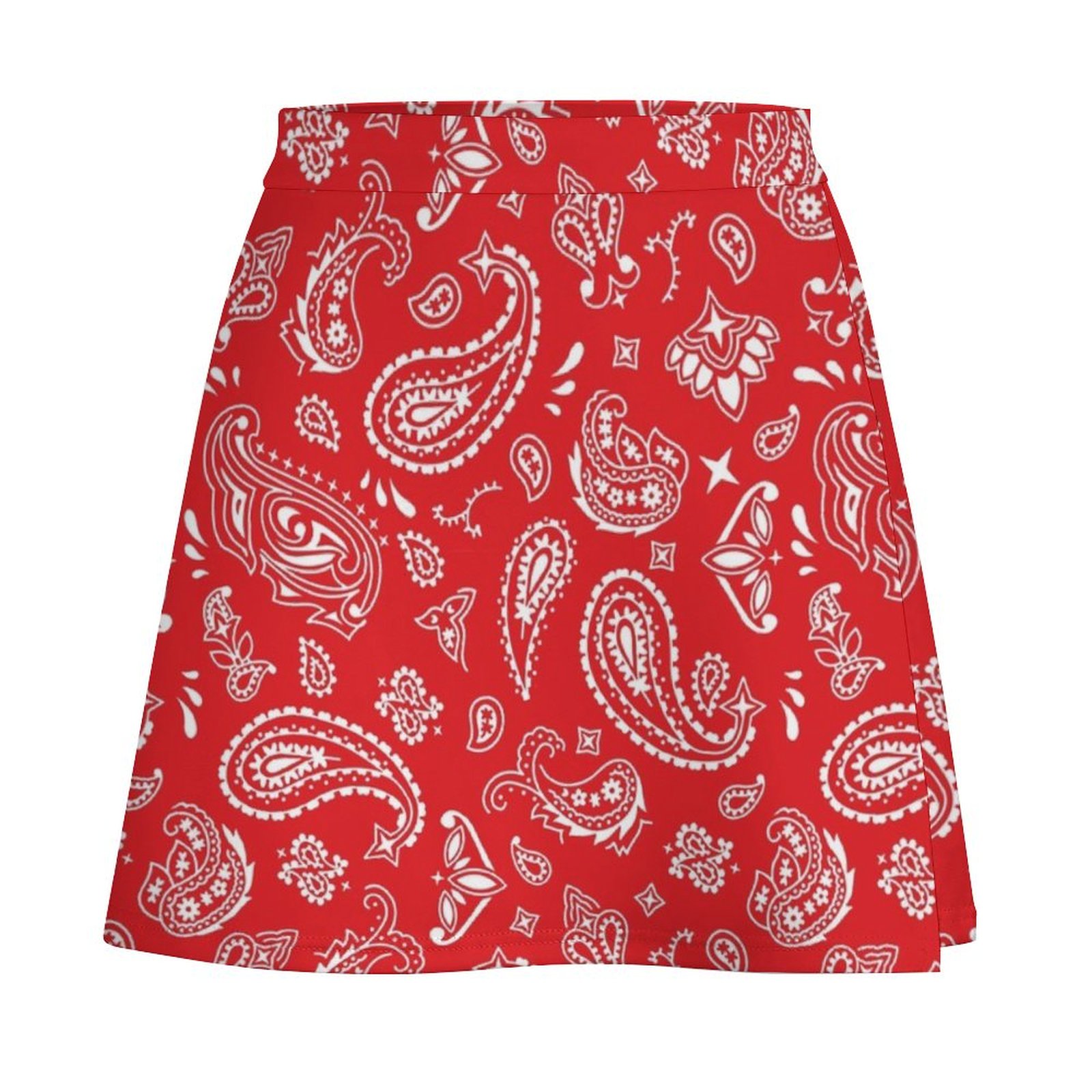 White On Red Paisley Mini Skir - Summer Clothing Online review and price