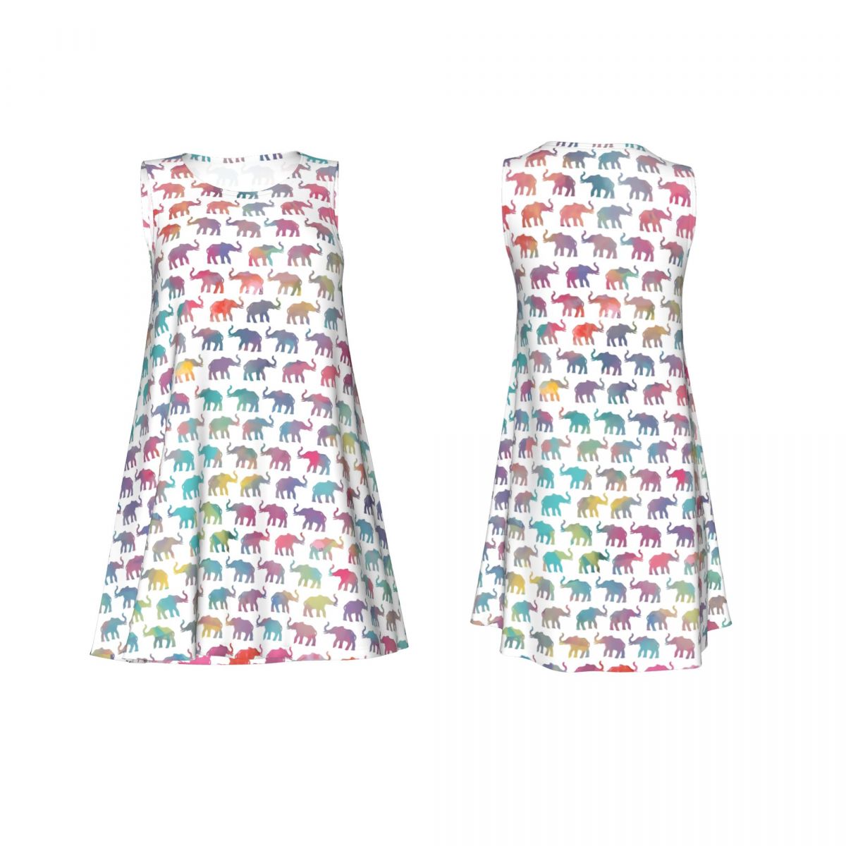 Colorful Elephant Tank Dress E - Summer Clothing Online review and price