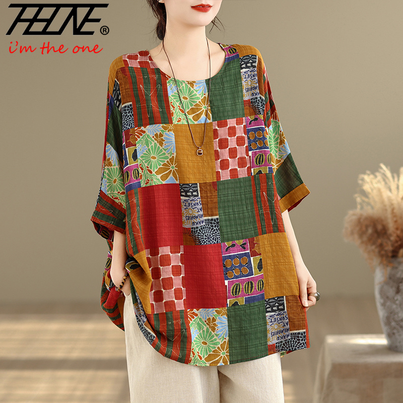 THHONE Women Shirts Print Loos - Summer Clothing For Plus Size Women review and price