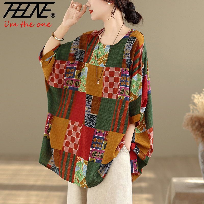THHONE Women Shirts Print Loos - Summer Clothing For Plus Size Women review and price