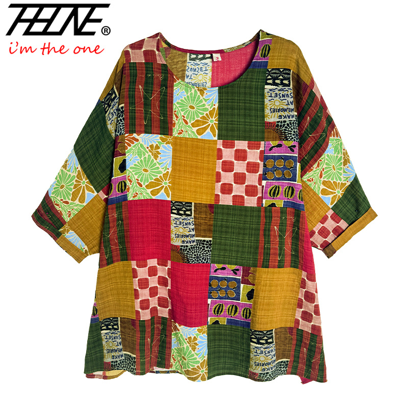 THHONE Women Shirts Print Loos - Summer Clothing For Plus Size Women review and price