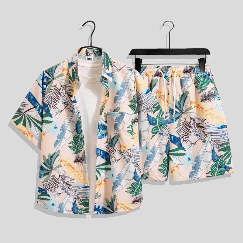 Hawaiian Style Shirt Set Men's - Summer Clothes Fashion review and price