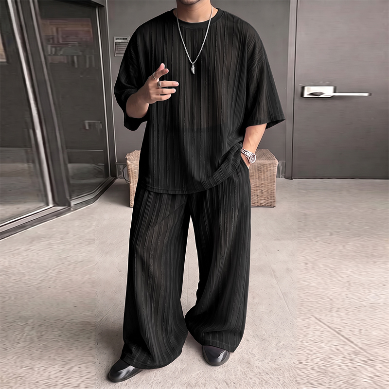 INCERUN Men's Sets Striped See - Summer Clothes Fashion review and price
