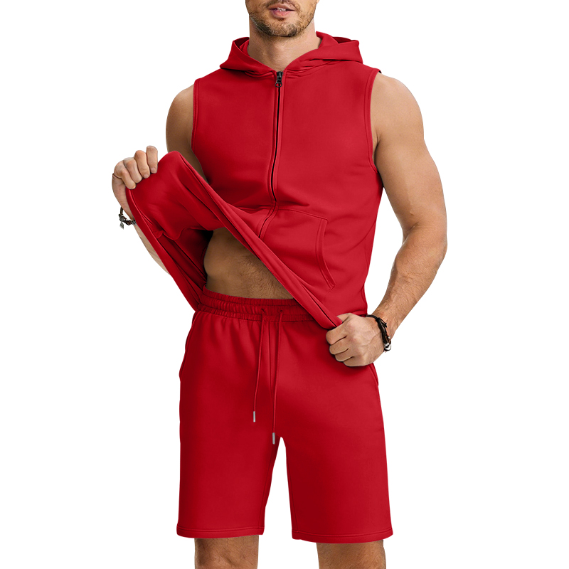 Men's Suit Sleeveless Hoodie T - Summer Gym Clothing review and price
