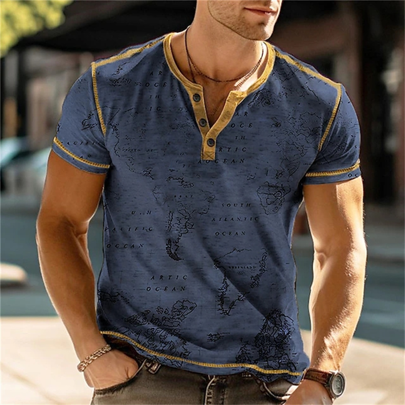 Men's Henry Shirts Funny 3D Pr - Summer Clothes Fashion review and price