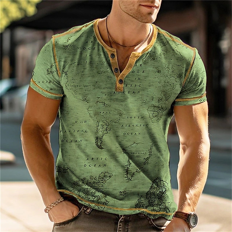 Men's Henry Shirts Funny 3D Pr - Summer Clothes Fashion review and price