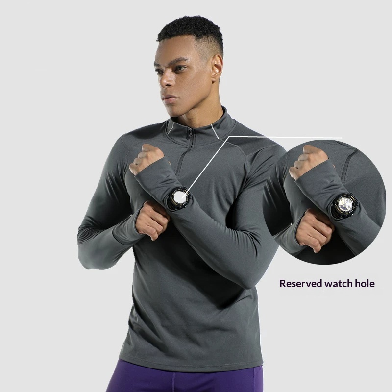 Men's Finger Hole Design Fall  - Summer Gym Clothing review and price