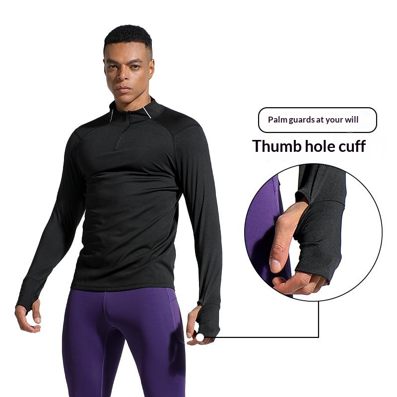 Men's Finger Hole Design Fall  - Summer Gym Clothing review and price