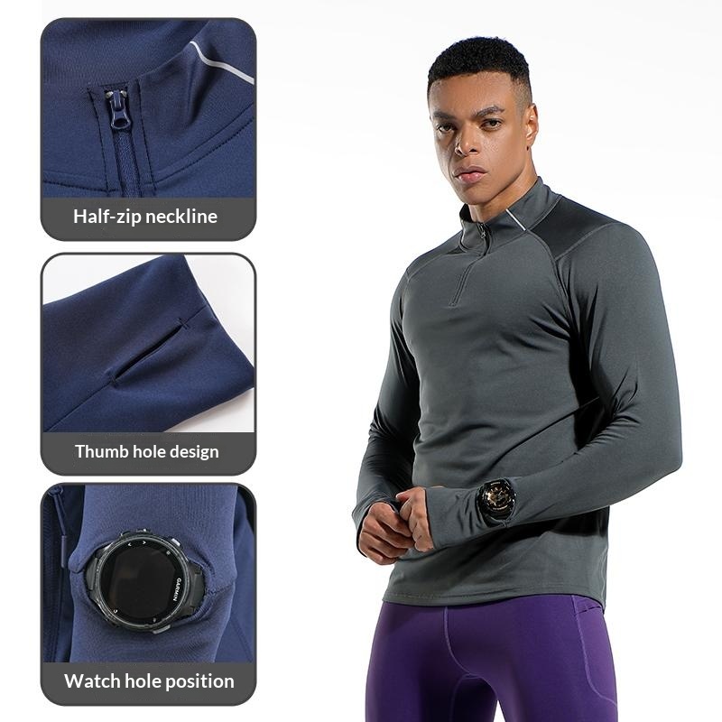 Men's Finger Hole Design Fall  - Summer Gym Clothing review and price