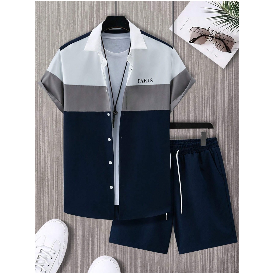 Men's Fashion Suit Blue And Wh - Summer Clothes Fashion review and price