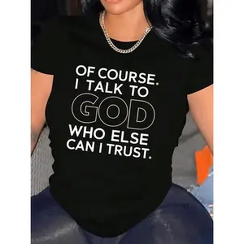 Casual short-sleeve T-shirt wi - Summer Clothing Deals review and price