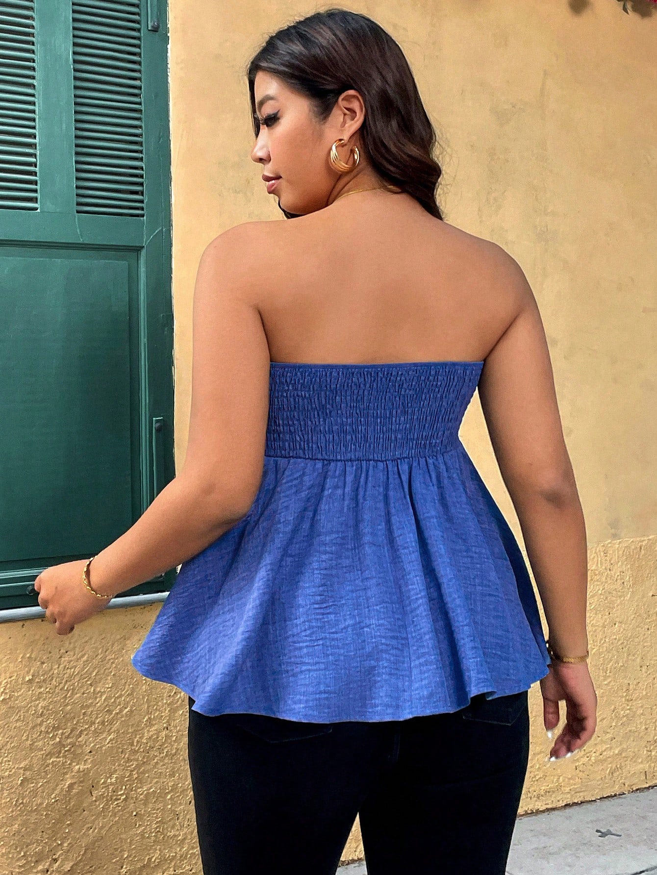 Plus Size Women's Strapless Ru - Summer Clothing For Plus Size Women review and price