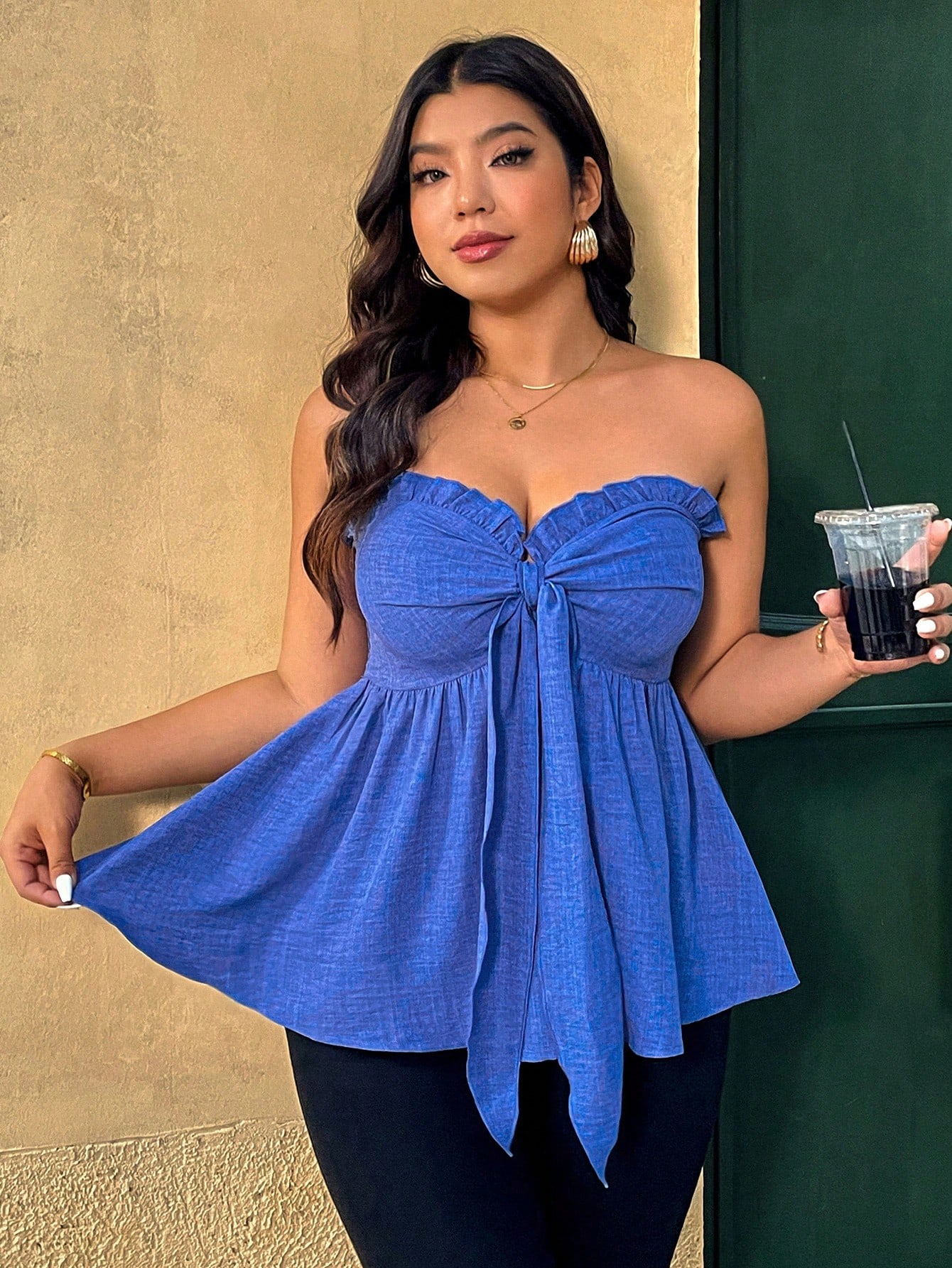 Plus Size Women's Strapless Ru - Summer Clothing For Plus Size Women review and price